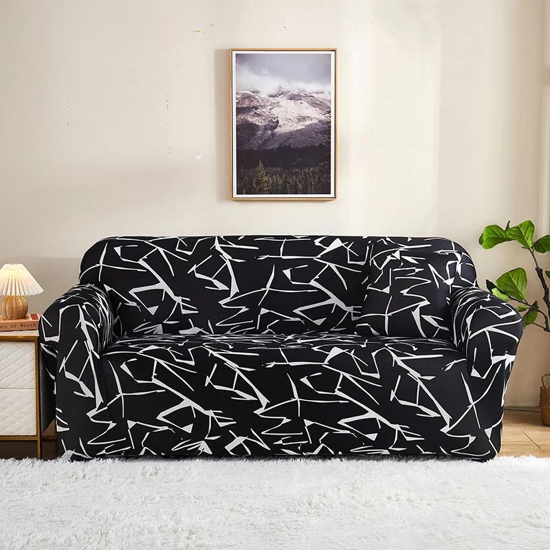 Bedruckter Sofabezug, Stretch-Couchbezüge, Loveseat-Schonbezüge für 2-Sitzer-Kissen, Couch, waschbar, Wohnzimmer-Möbelschutz