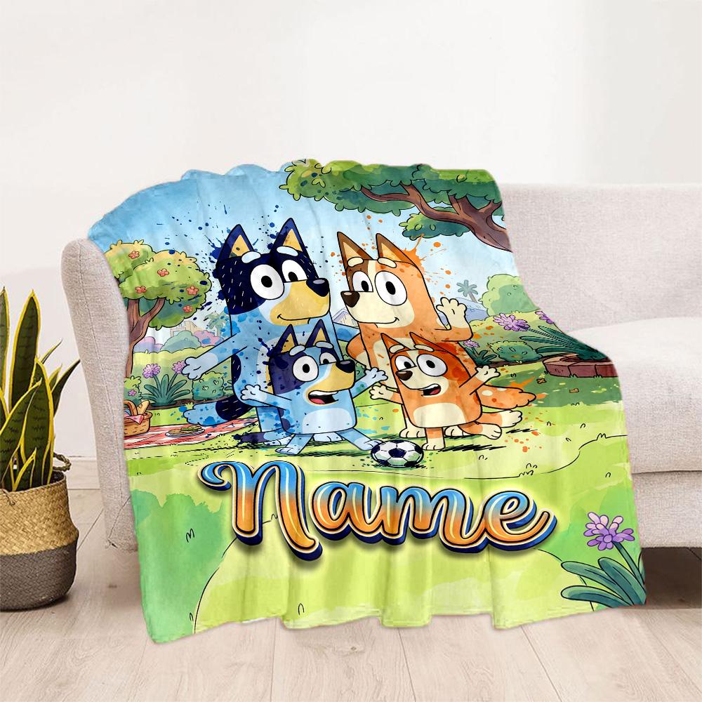 Winter Sports Fun Personalized Name Blanket Gift Customizable Blanket Warmthful Decor Throw For Livingroom Seaside Home Decor Office