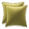 Set of 2 Velvet PIllowcase Solid Cushion Cover with Pom Poms Ball Throw Pillow Covers for Home Bed Sofa Decor 45X45  30X50 Cm