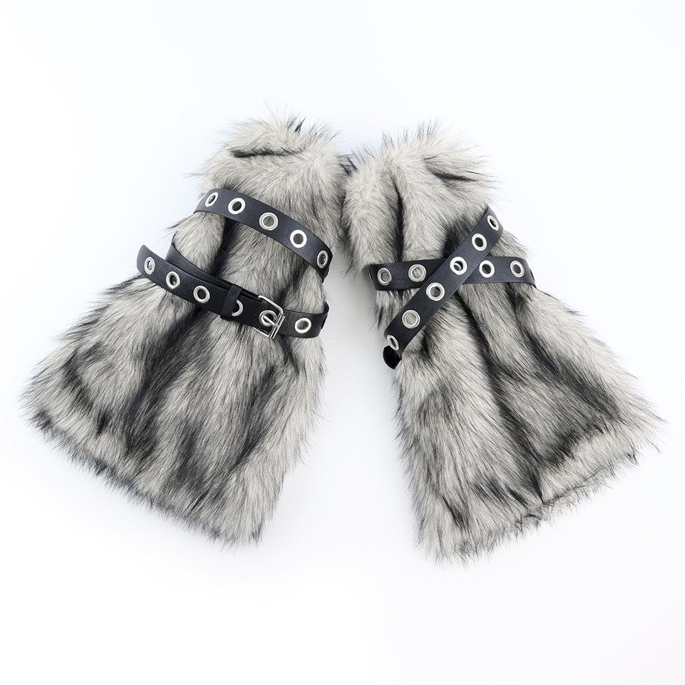 Autumn And Winter Leg Warmers Medium Long Tube Subcultural Plush Belt, Spice Girl Long Waist Chain Punk Style Props