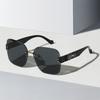 Trendy Women No Frame Sunglasses UV Protection Cut Edge Design Fashion Shades for Women Export DS-23034