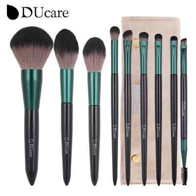 Juego de brochas de maquillaje profesional, 9 Uds., herramientas cosméticas de belleza facial, sombra de ojos, brochas para mezclar colorete y cejas con bolsas de maquillaje