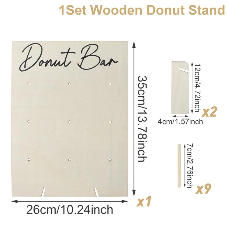 Wedding Decoration Wooden Donut Stand Wall Dessert Doughnut Table Holder Wedding Mariage Supplies Kid Birthday Party Baby Shower
