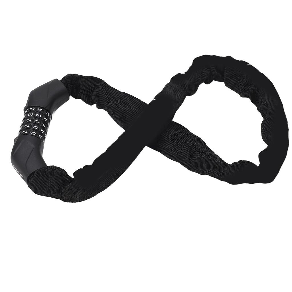 Bike Chain Lock with 5 Digit Combination Steel Anti Theft High Security Resettable Keyless Bike Lock for Scooter