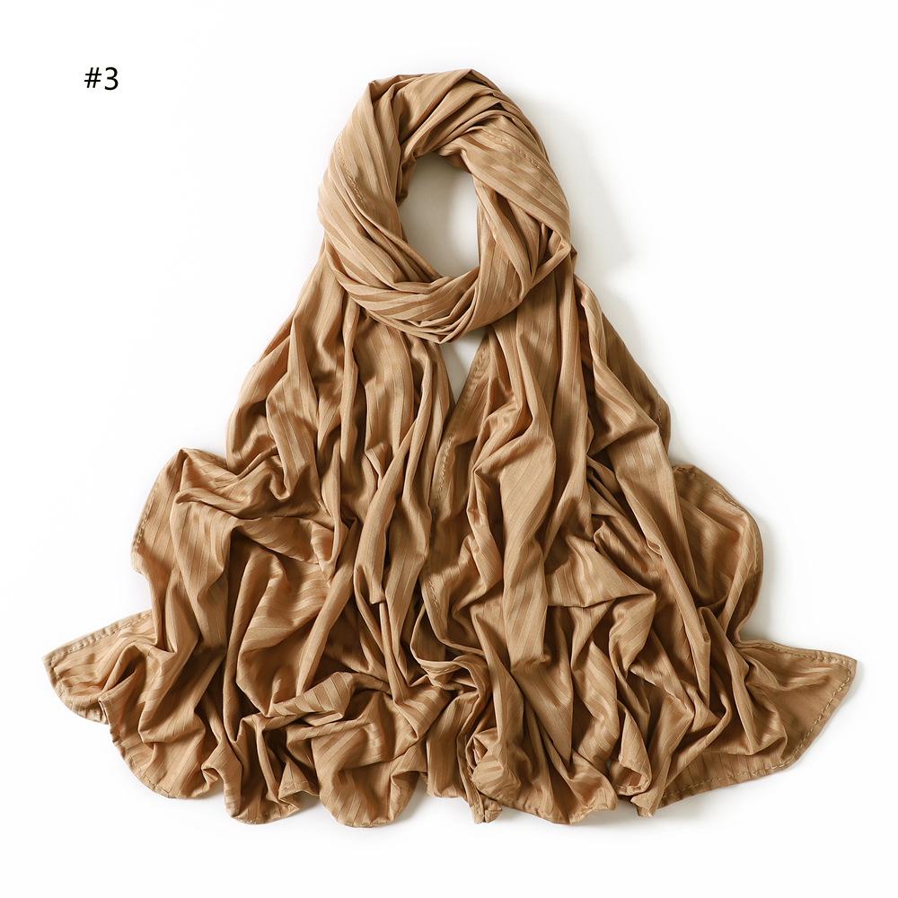 Plain Turbans Striped Line Jersey Hijab Scarf Thick Modal Wrap Elastic Shawls High Quality Foulards Muslim Head Snood 175*70Cm