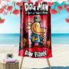 Red dog cartoon 2D Flat Print Beach Towel, Large Soft Quick Dry Towel for Beach Camping SwimmingZSTJ0915193