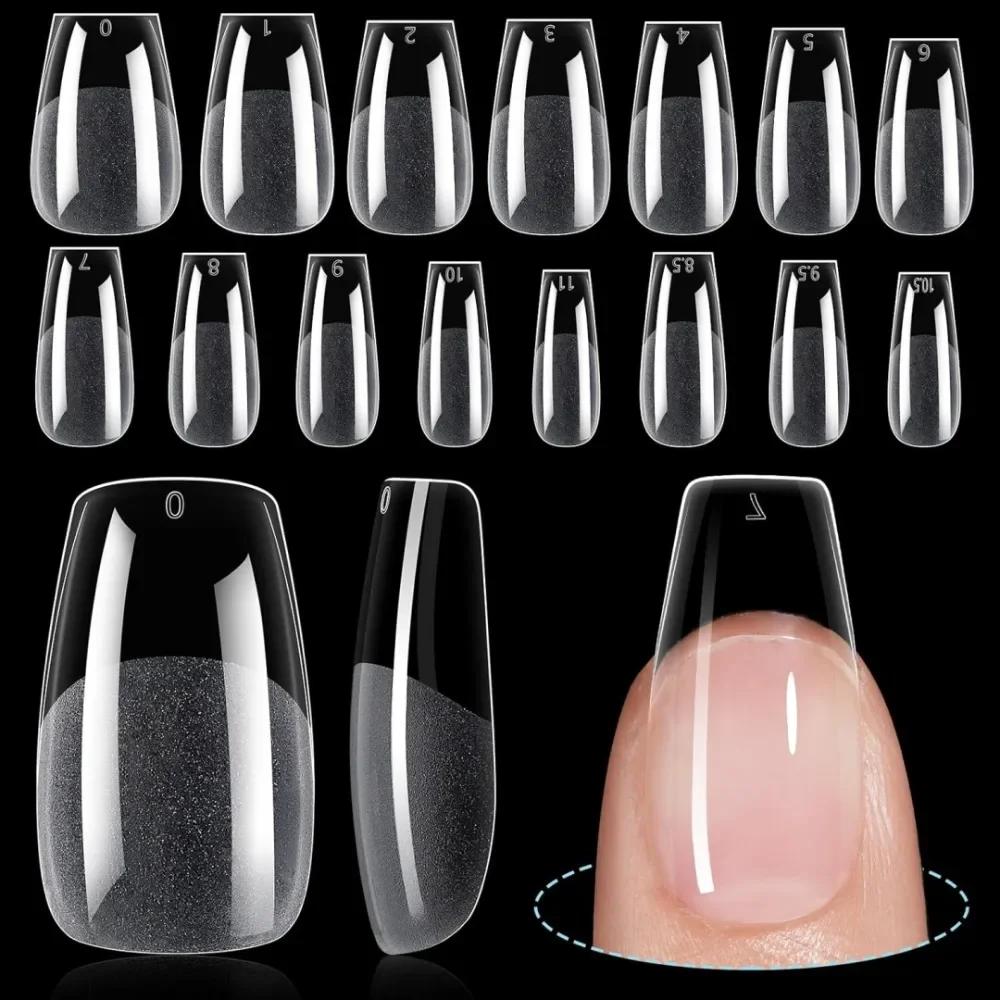 120Pcs Semi Matte Nail Patches Transparent Full Stick Ultra-Thin And Traceless Wearable Fake Nail Extension For Home Diy Salon