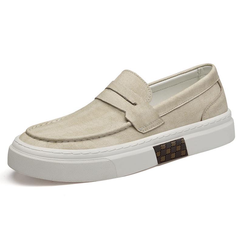 9189 Men s Casual Canvas Loafers - Slip-on Low-top Shoes for Spring 39 песочный