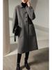 Plus Size Women's Mid-Length Wool Coat: 2025 Autumn/Winter New Loose Double-Faced Overcoat
