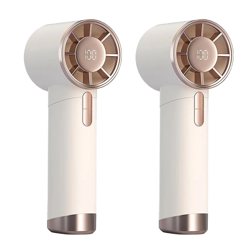 Portable Handheld Fan Adjustable 1-100 Speeds USB C Rechargeable LED Display with 3000mAh Battery Outdoor Travel Camping Fan