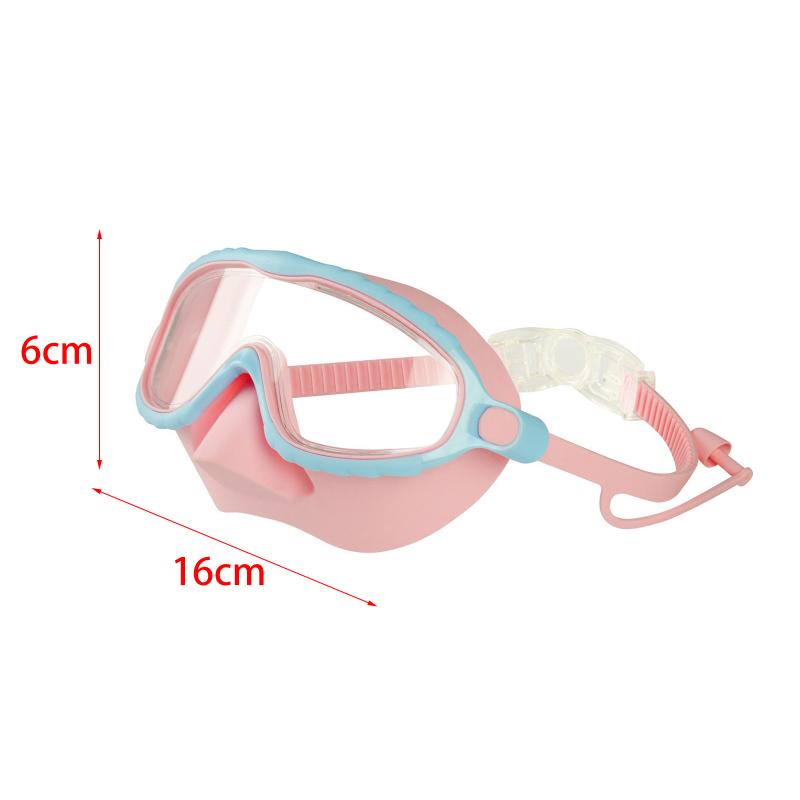 Occhialini da nuoto a tenuta stagna con copri naso Ampia visione a 180° Maschera subacquea Antiappannamento Per snorkeling Piscina Lago Giochi d'acqua