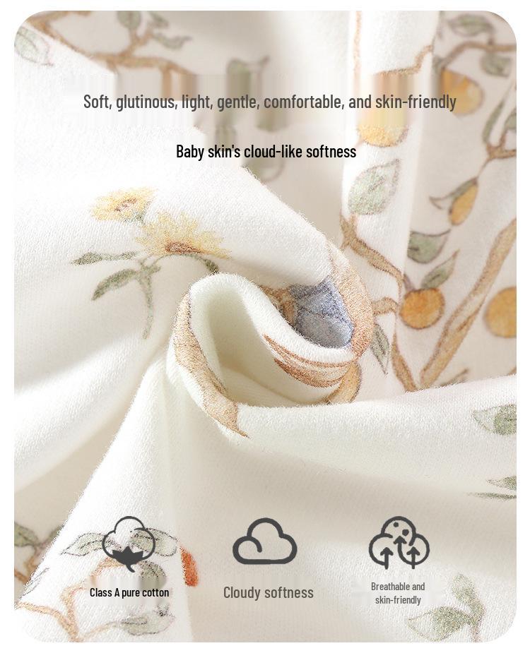Antibacterial Cotton Baby Jumpsuit with Belly Protection for Spring and Autumn