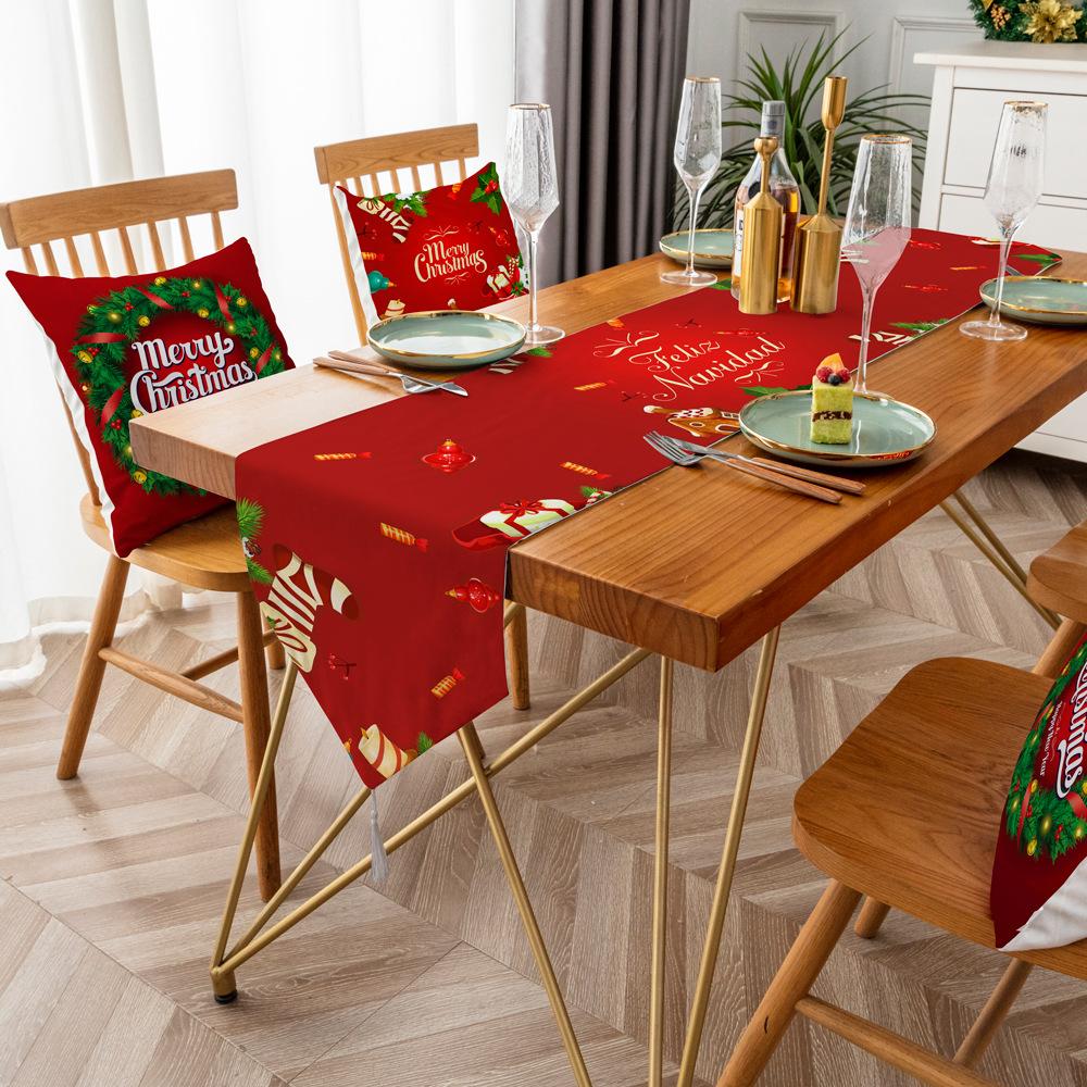 Christmas Table Flag Christmas Decoration Dining Table Coffee Table Tablecloth Holiday Gifts