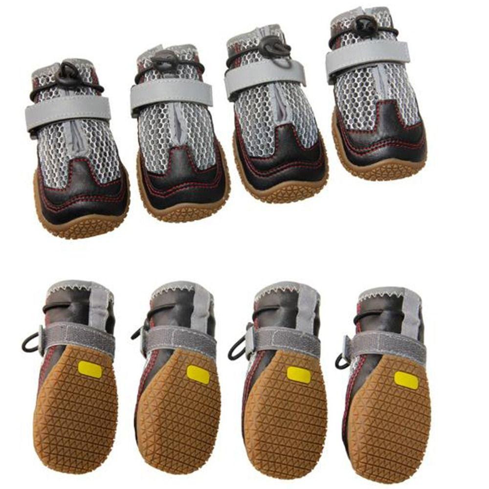 4Pcs/Set Anti-slip Dog Walking Boots Adjustable Strap Dog Shoes Professional Pet Dog Shoes  Hiking