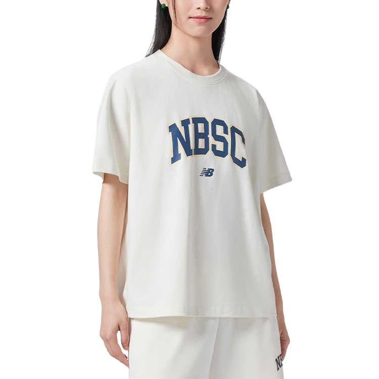 (WMNS) New Balance Big NBSC T-Shirt Asia Sizing 'White Blue' Women's AWT42313-CIC