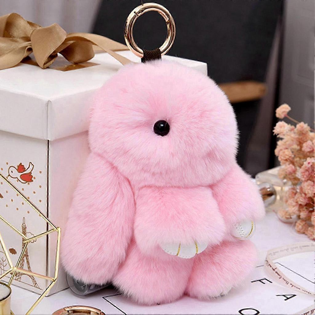 Portachiavi con Coniglietto Morbido Peluche, Ciondolo Carino Bambola Coniglio per Zaino, Giocattolo Animale di Peluche Regalo per Compleanno Bambini