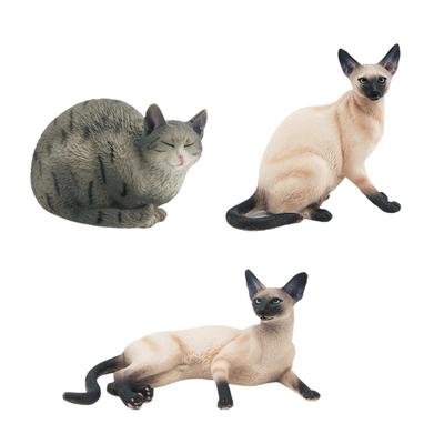 Simulation Toy Ornament Office Decorative Desk Realistic Cat Statue Cat Model Figure for Cabinet Hotel Shelf Fireplace Wedding