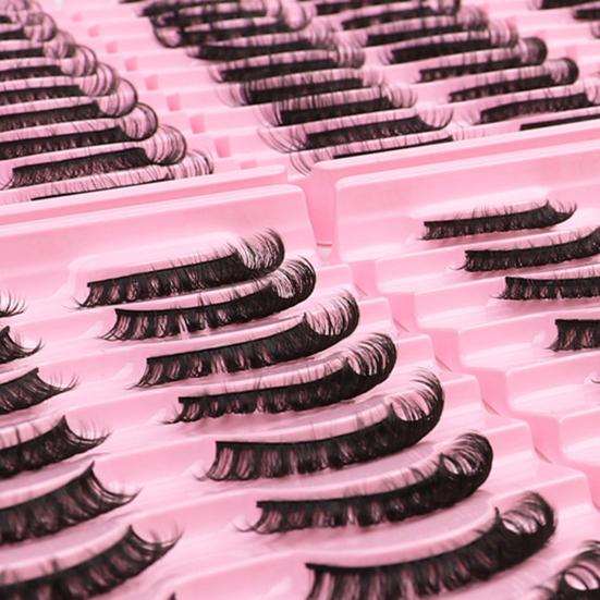 Yousheng 10 Pairs False Eyelashes No Residue D-Shaped 3D Effect Lady Handmade Extensions Artificial Eyelash for Beauty