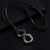 Game Merchandise Domineering Viking Eight-Character Dragon Leather Rope Necklace High-End Alloy Retro Trendy Cool Personality Men'S Neck Chain