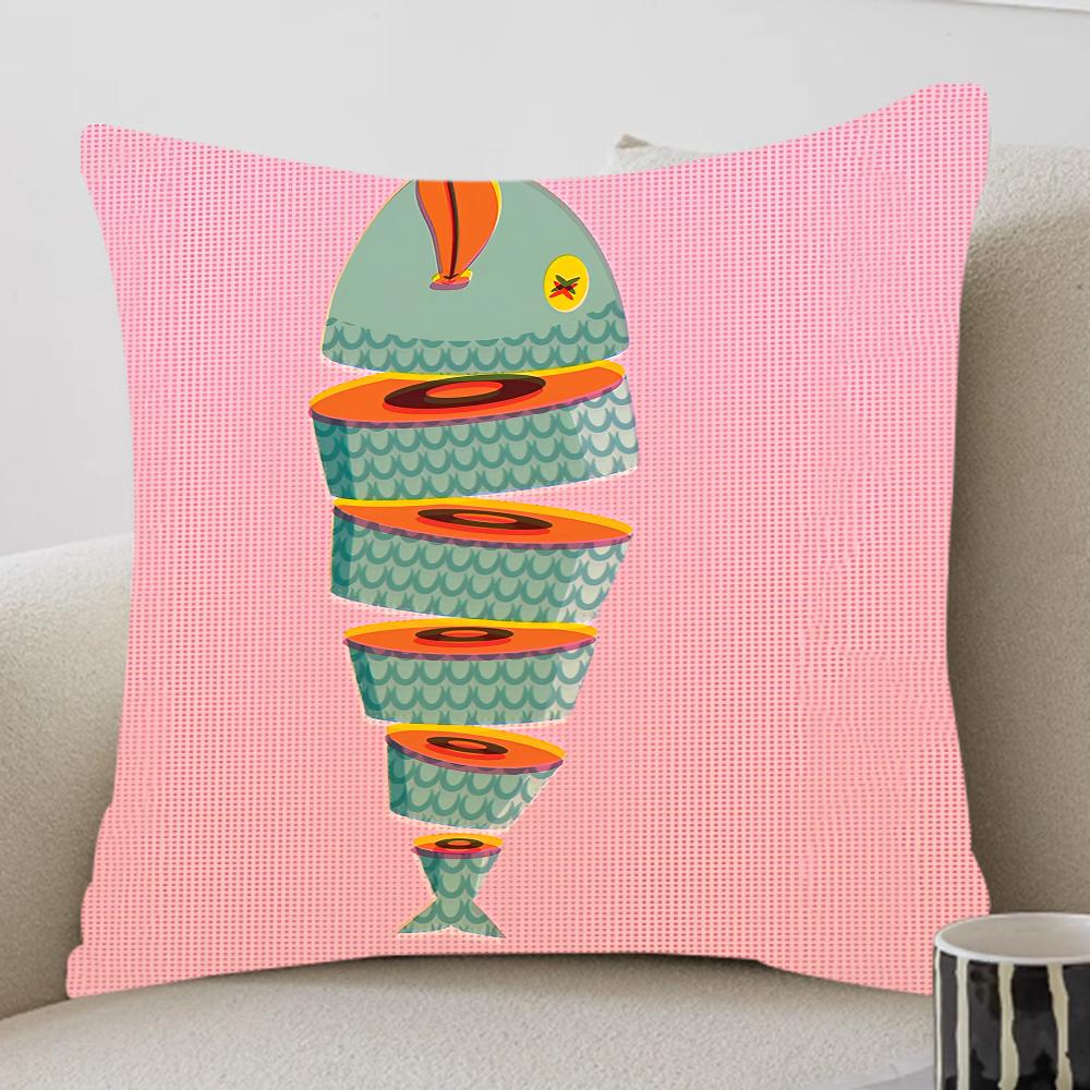 Federa Colorata Sardina Aragosta Granchio Pesce Oceano Toon Regalo Copricuscino Camera da Letto Casa Divano Sedia Seduta Decorazione Federa