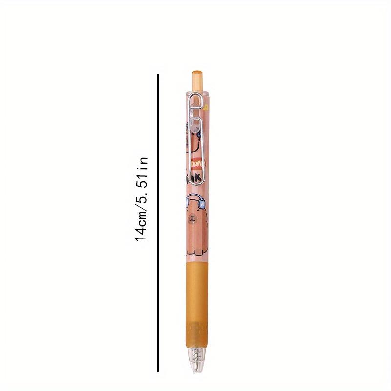 Schulanfangssaison 12 Stück 0,5 mm Cartoon Kapibara Styling Metallstift Clip Druckstift niedliches Styling Druck Neutralstift schwarzer Schreibstift