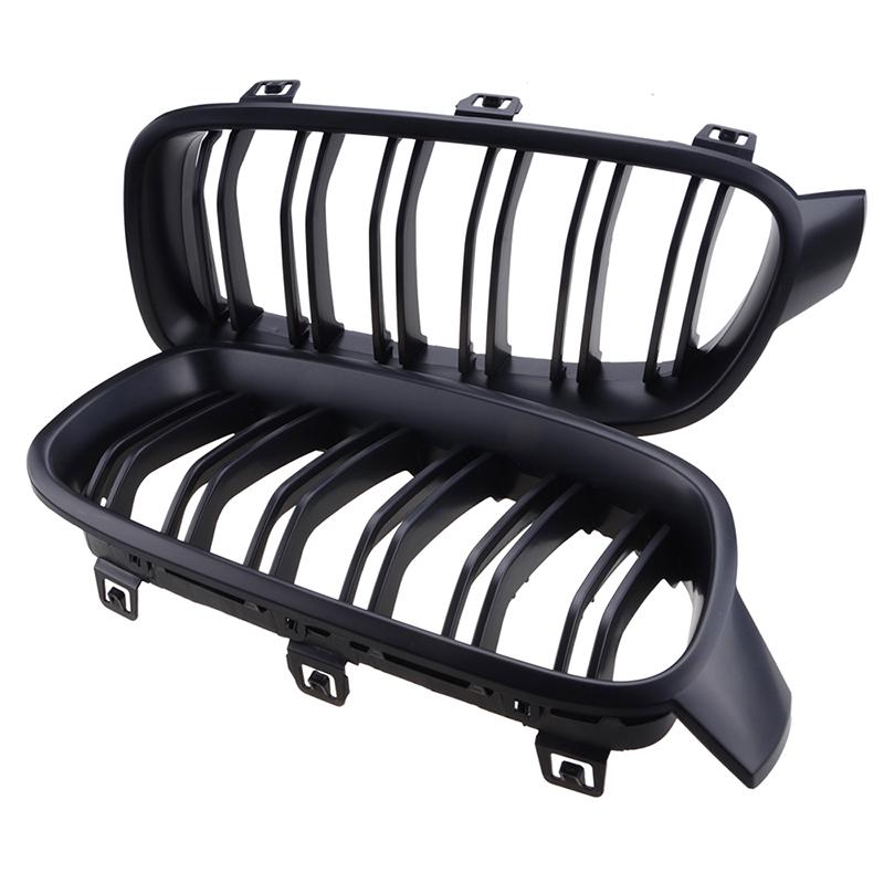Frontstoßstangengrill, Nierengitter, einzelne Doppellamellen, passend für BMW 3er-Serie F30 F31 F35 2012–2017, MSport-Styling-Trim-Auto