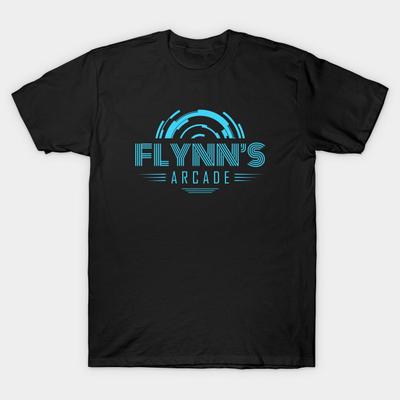 Men Black Print T-shirt Flynn'S Arcade No-Cut Transfer Paper Print Cotton Tshirt