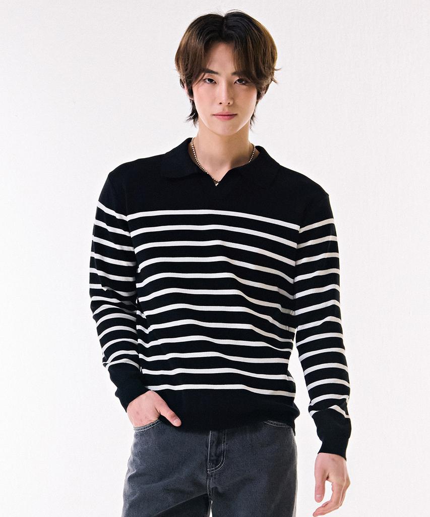 CHASECULT Men'S Striped Collar Sweater-Dark5213B03