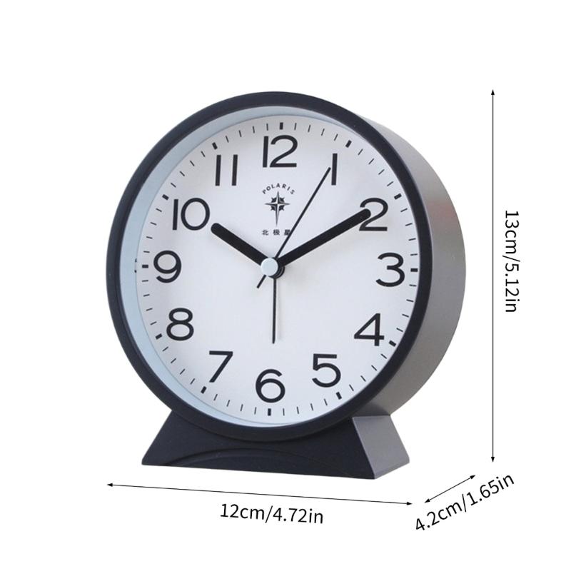 Quiet Movement Kids Alarm Clock with Arabic Numerals Modern Minimalists Battery Operated Table Clock for Student Gift