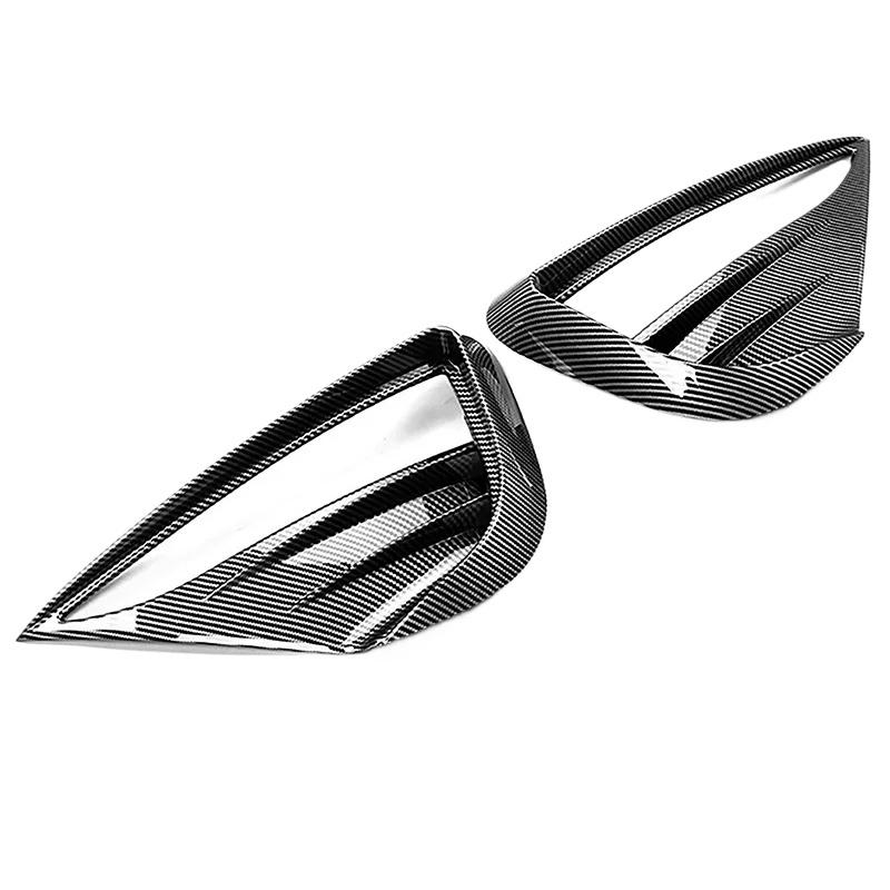 For Tesla Model Y -2024 Accessories Front Bumper Fog Light Cover Frame Trim ABS Car Lamp Shell Guard Decoration