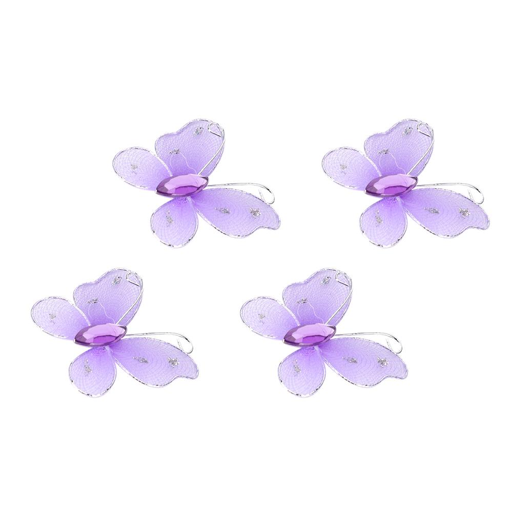 30pcs Wired Mesh Glitter Butterflies with Artificial Gem DIY Handmade Crafts for Weeding Party Home