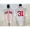 Maglietta da Baseball Unisex Ricamata Boston Red Sox Abbigliamento Sportivo Miscela di Cotone Traspirante Abbigliamento per tifosi