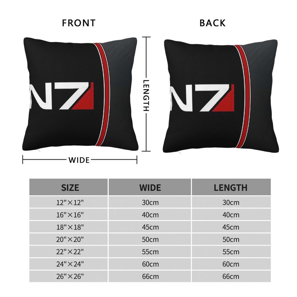 N7 Mass Effect Emblem Square Pillowcase Cushion Cover Pillow Case Throw Pillow Cover for Home Bedroom Car