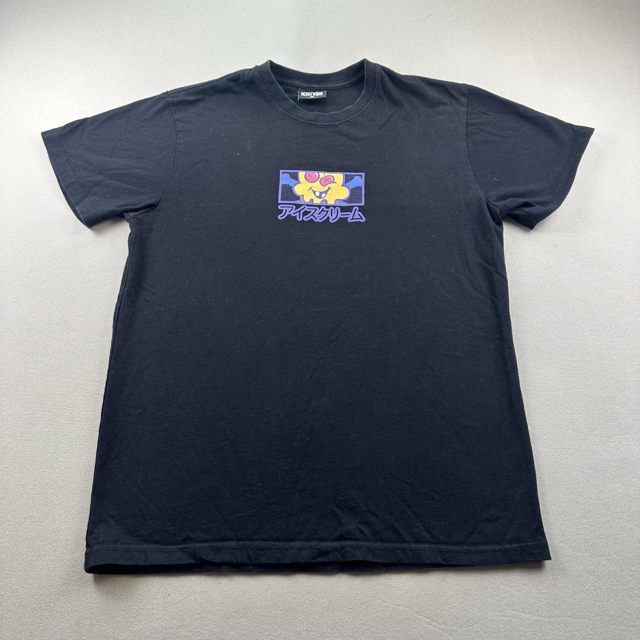 Icecream T-Shirt Mens Medium Black Crop Cone Text Box Logo Billionaire Boys Club 2XL