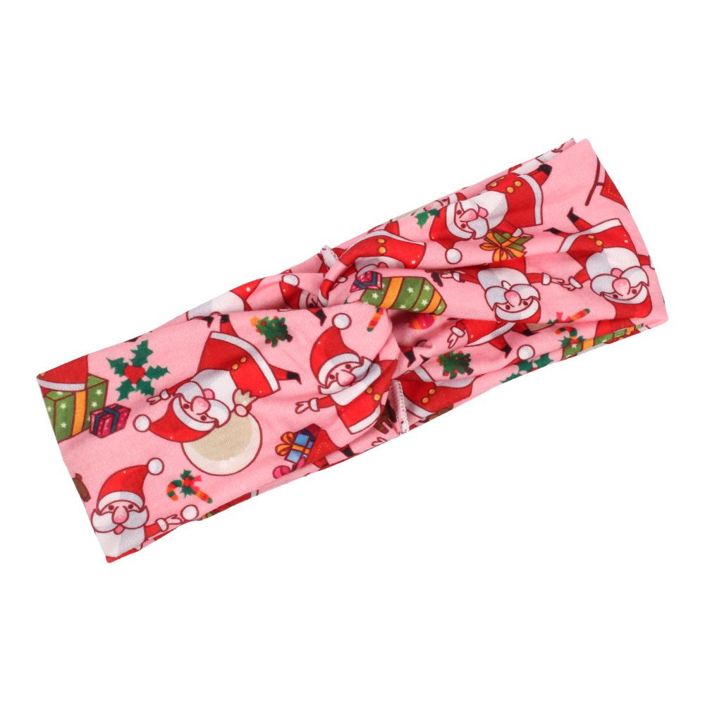 Elastisches Weihnachts-Stirnband mit Santa-, Glocken- und Rentier-Print