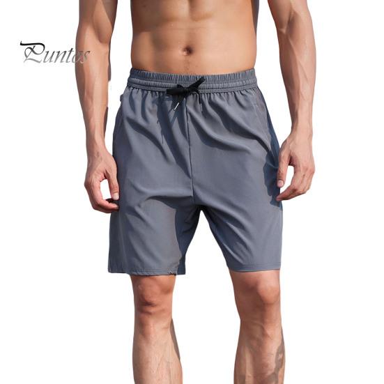 

Мужские шорты средней посадки с эластичной талией, регулируемые повседневные шорты на шнурке с карманами, однотонные пляжные шорты для путешествий S темно-серого