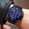 3pcs/set, 1pc Men's Fashion Casual Stainless Steel Mesh Band Quartz Watch & 1pc Bracelet & 1pc Necklace with