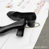 Flight Attendant Women's High Heels Square Head Thick Heel 2025 Professional Hotel Work Soft Black Work Single Shoes Comfortable Commute