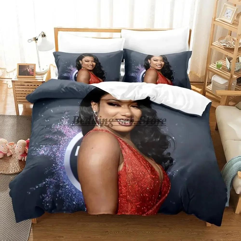 Cute Megan Thee Stallion Bedding Set Single Twin Full Queen King Size Bed Set Aldult Kid Bedroom Duvetcover Sets Bed Sheet Set