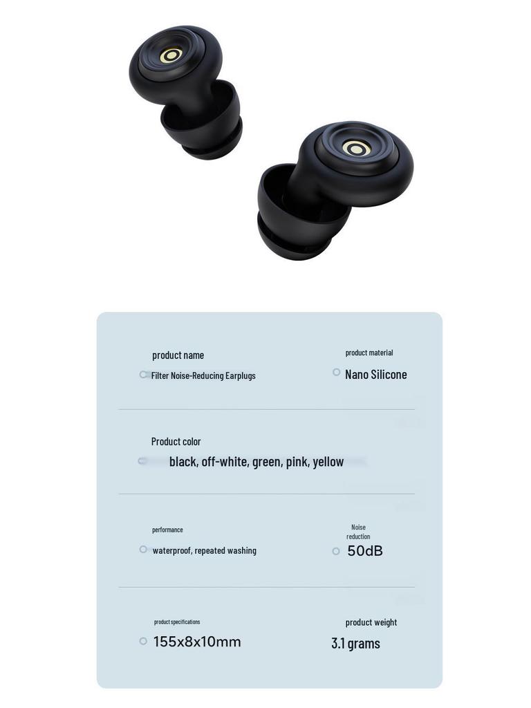 2024 Super Strong Noise Reduction Filter Earplugs for Sleep, Snoring, and Swimming