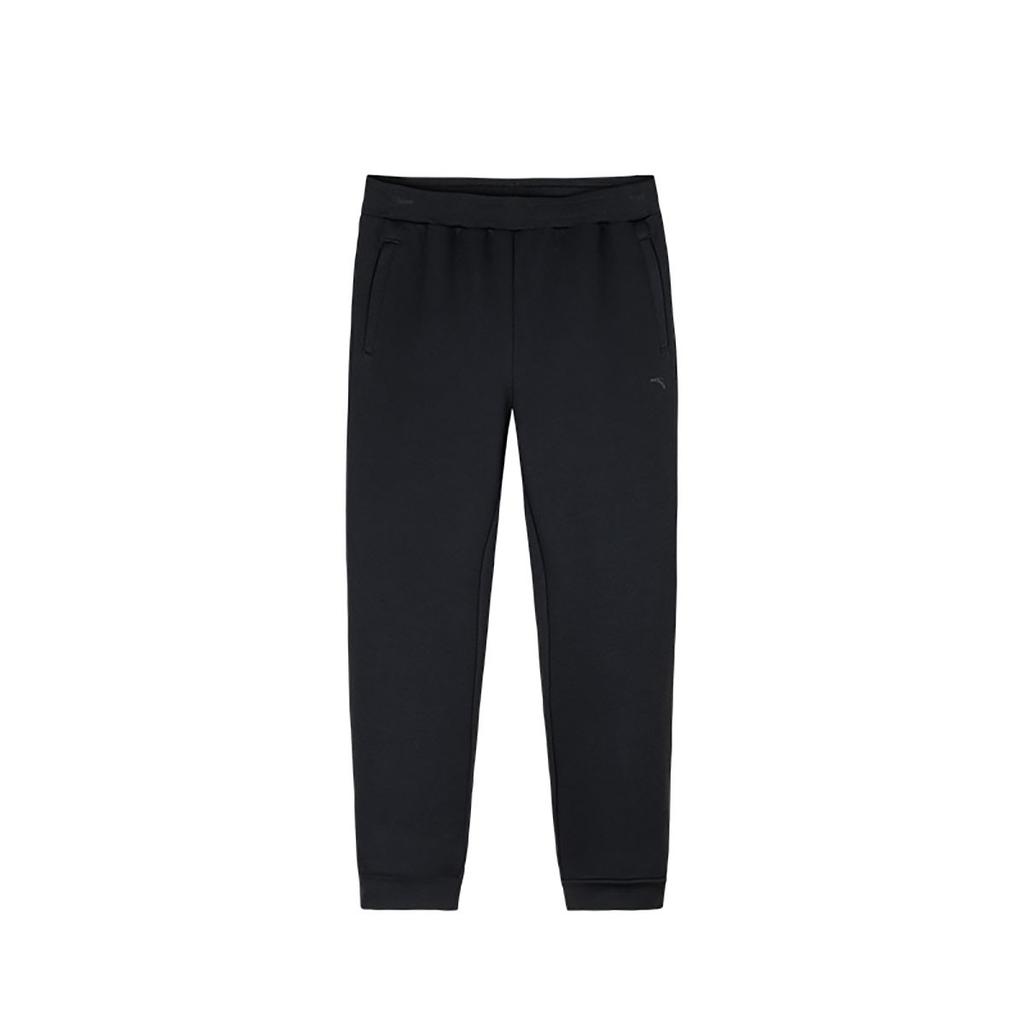 Anta Training Series Solid Color Mid-Rise Simple Breathable Cuffed Knitted Sports Pants Women Pants Black 162447307-2