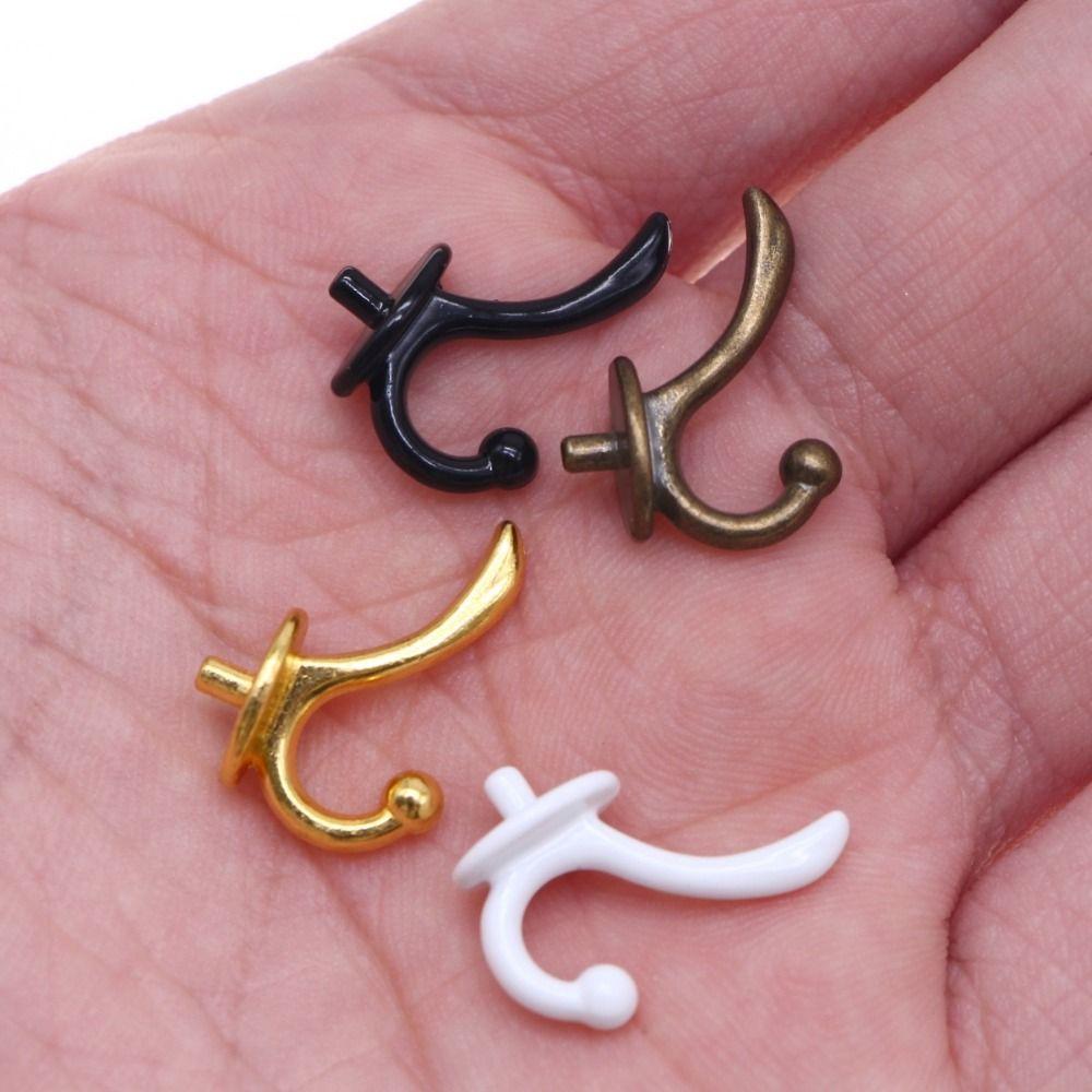 10pcs 1:12 Clothes Coat Hook Rack Mini Metal Wall Hangers Modle Toy  Doll house Bathroom Accessories