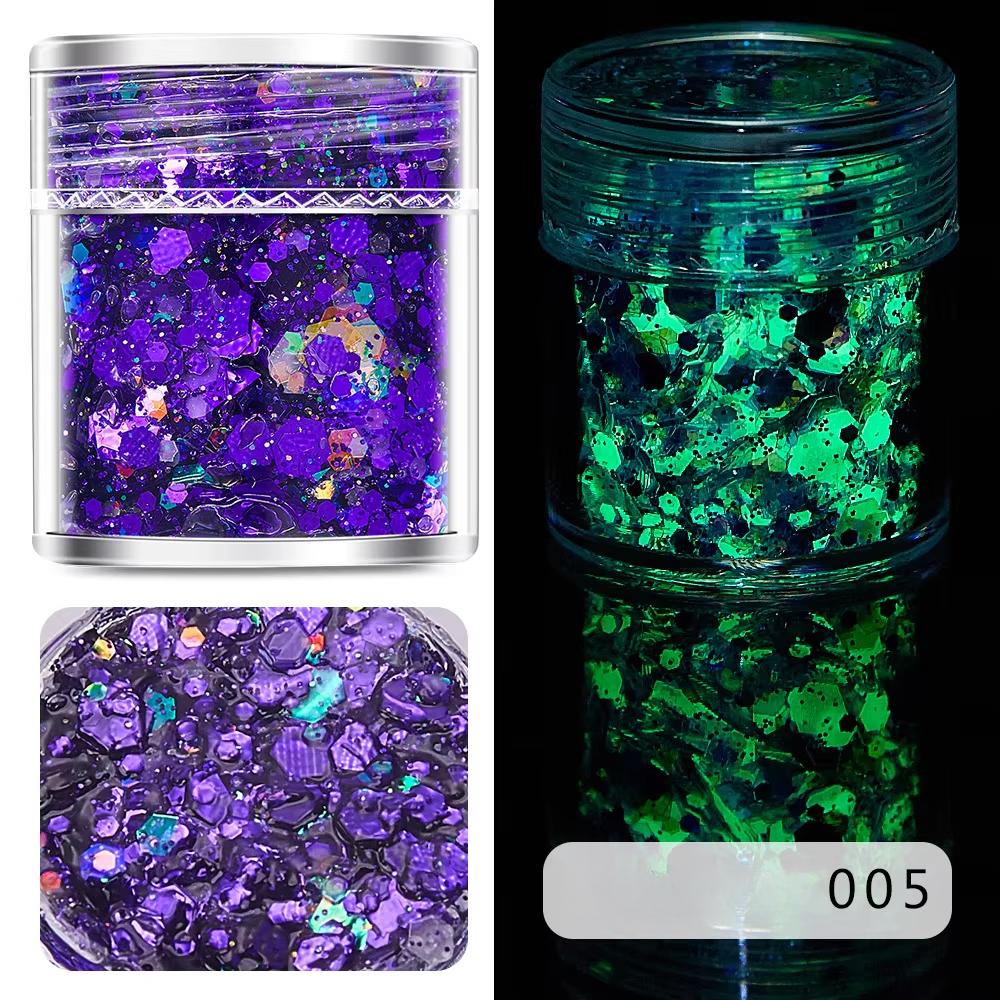 

Люмінесцентні блискітки для тіла, глітер, смола для заливки, DIY епоксидна смола, наповнювач, прикраса для боді-арту, декор для макіяжу, інструмент для краси, косметика