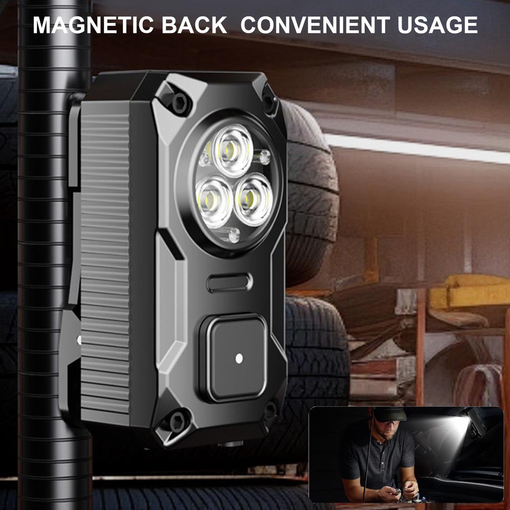 Hands-Free Mini Clip-on Flashlight USB-C Rechargeable Portable Magnetic Small Pocket Light for Runners Dog Walking at Night
