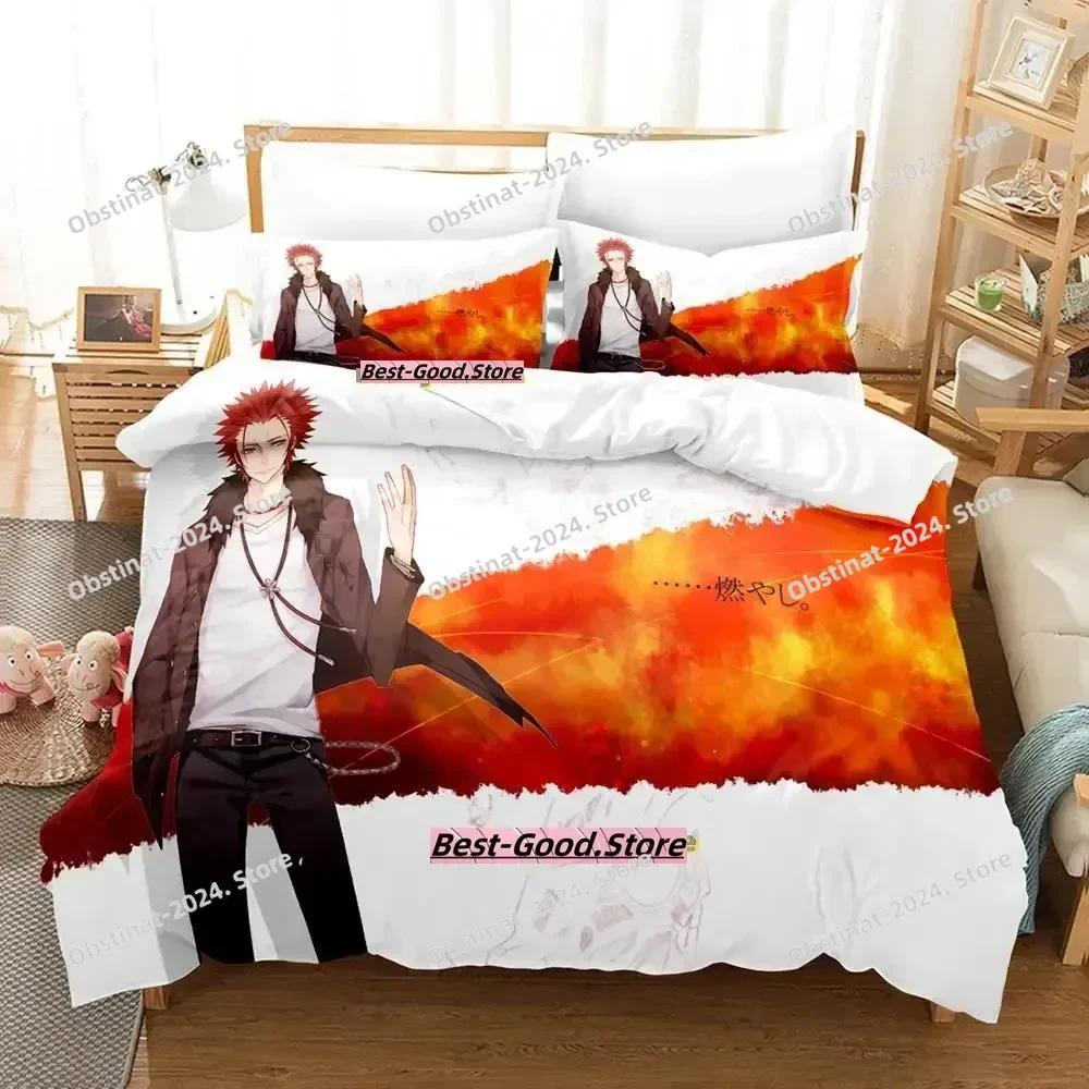 Anime K project Mikoto Suoh No Blod! No Bone! No Ash! Beding Set Printed With Pilowcase Bed Soft Duvet Cover Quen Super King-Sized Dimensionsd