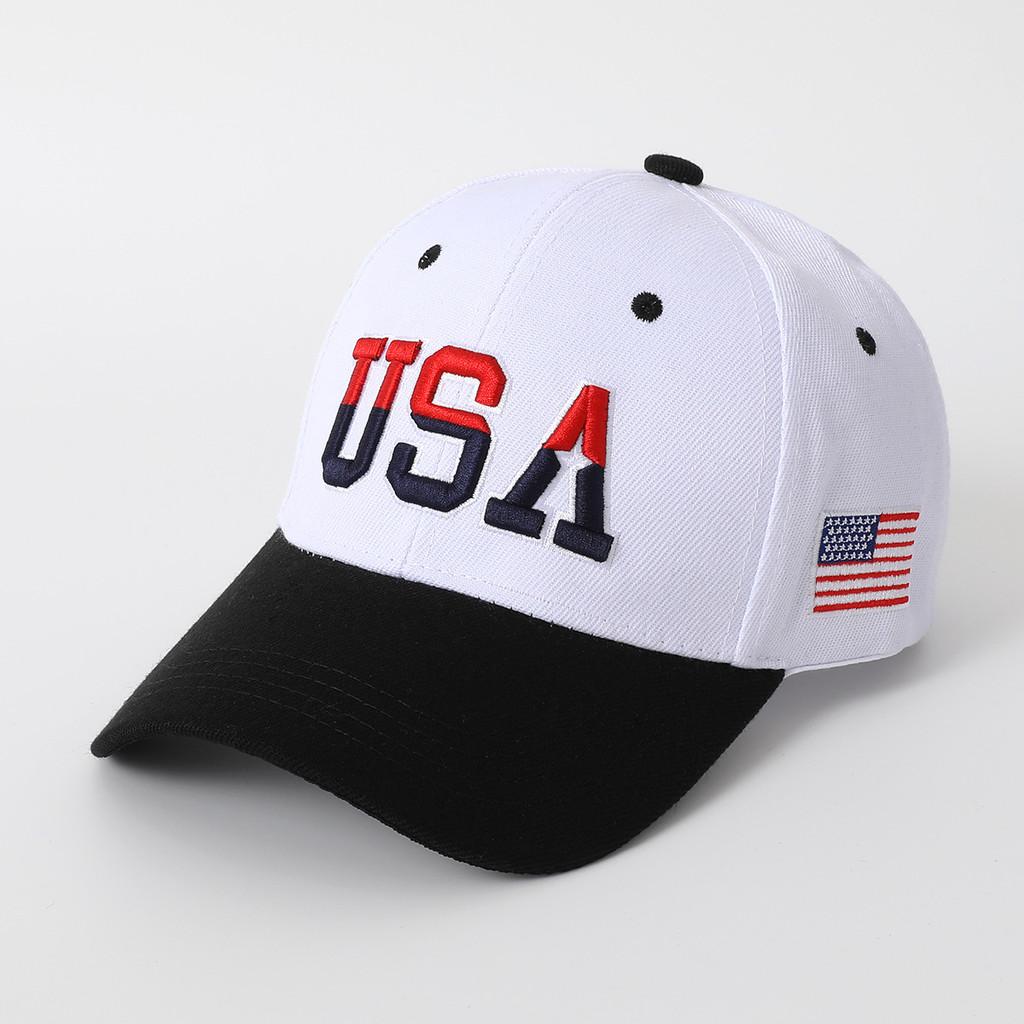 American Flag Baseball Cap With Embroidered Usa Badge For Casual Wear