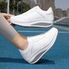 TUINANLE Pantofi albi pentru cupluri, pantofi casual cu platformă, confortabili, adidași ușori pentru mers pe jos, pantofi tenis pentru femei