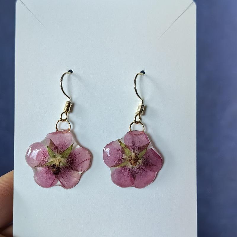 Real Flower Earrings, Natural Earrings, Women s Ear Hooks, Handmade Epoxy Eternal Flower Stud Earrings, Earrings, White
