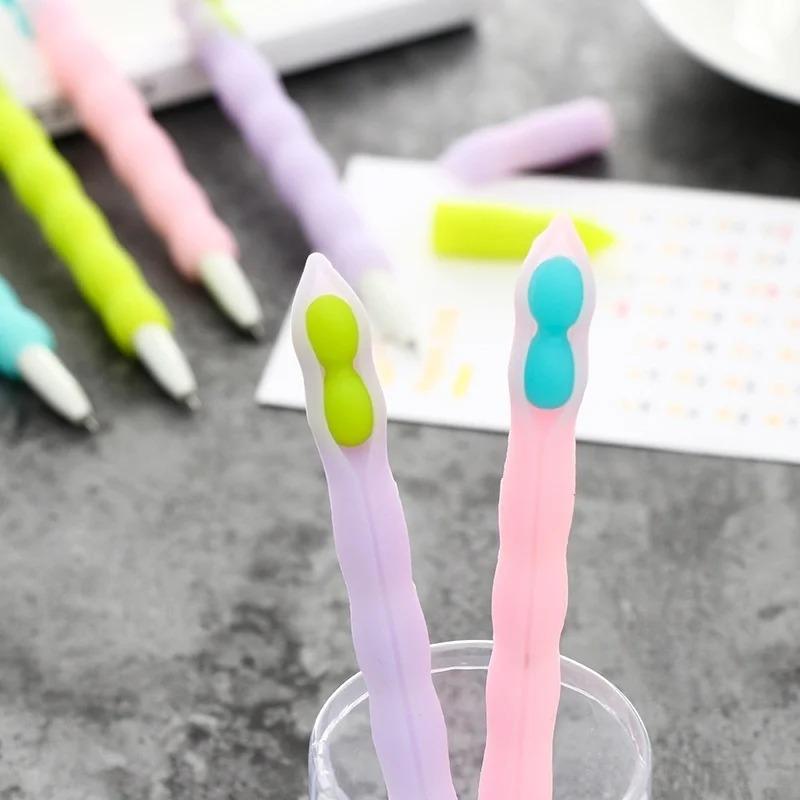 4Pcs/Set Creative Pods Gel Pen Cute 0.5mm Beans Black Ink Pens Writing Stationery Kids Gift School Office  Stationary Supplies