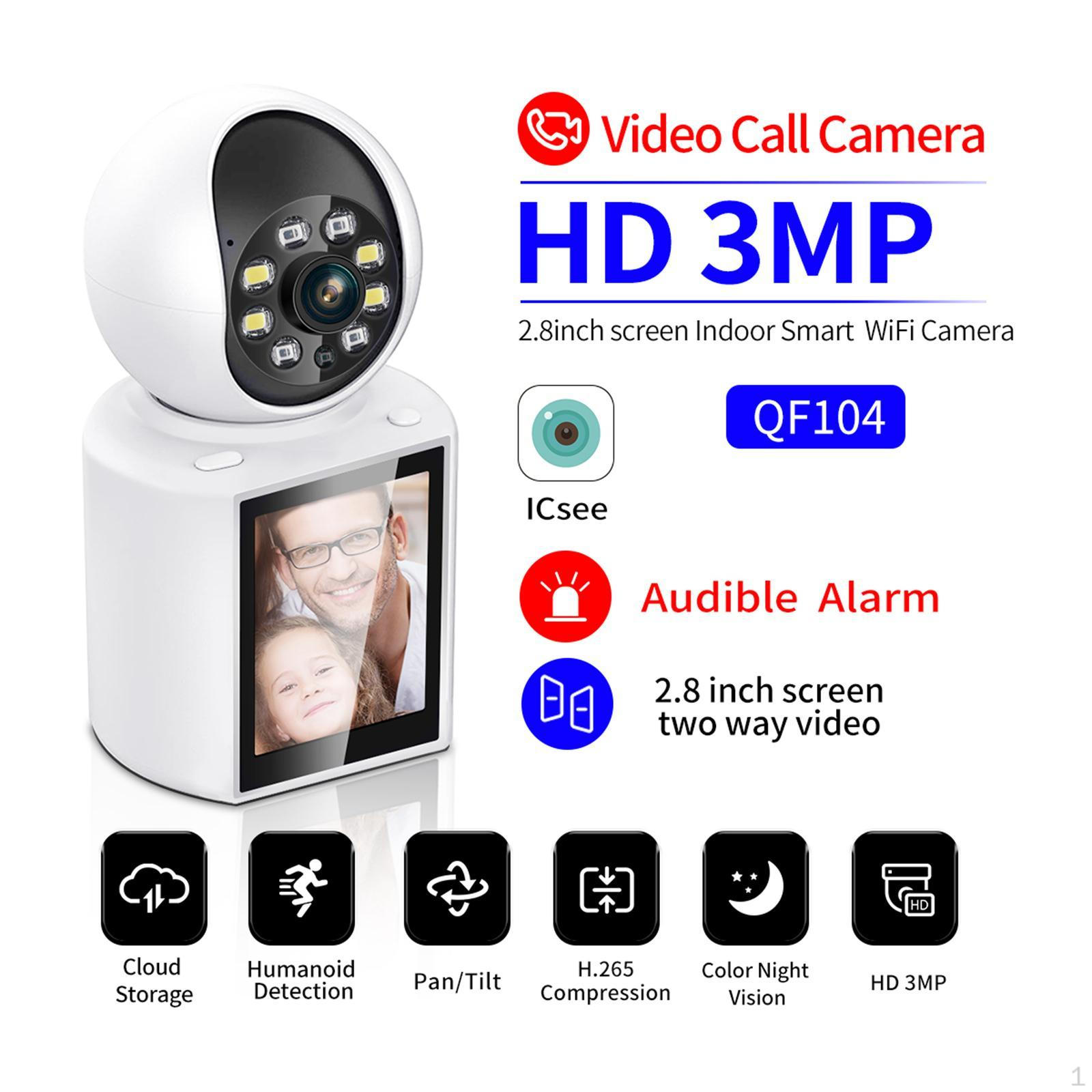 

Indoor Security Camera Smart 2 Way Audio and Video Motion Tracking Sound Alarms Support 128GB TF